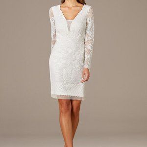 Lara Carla Long Sleeve Beaded Lace Mini Dress - Bride or Mother of Bride/Groom